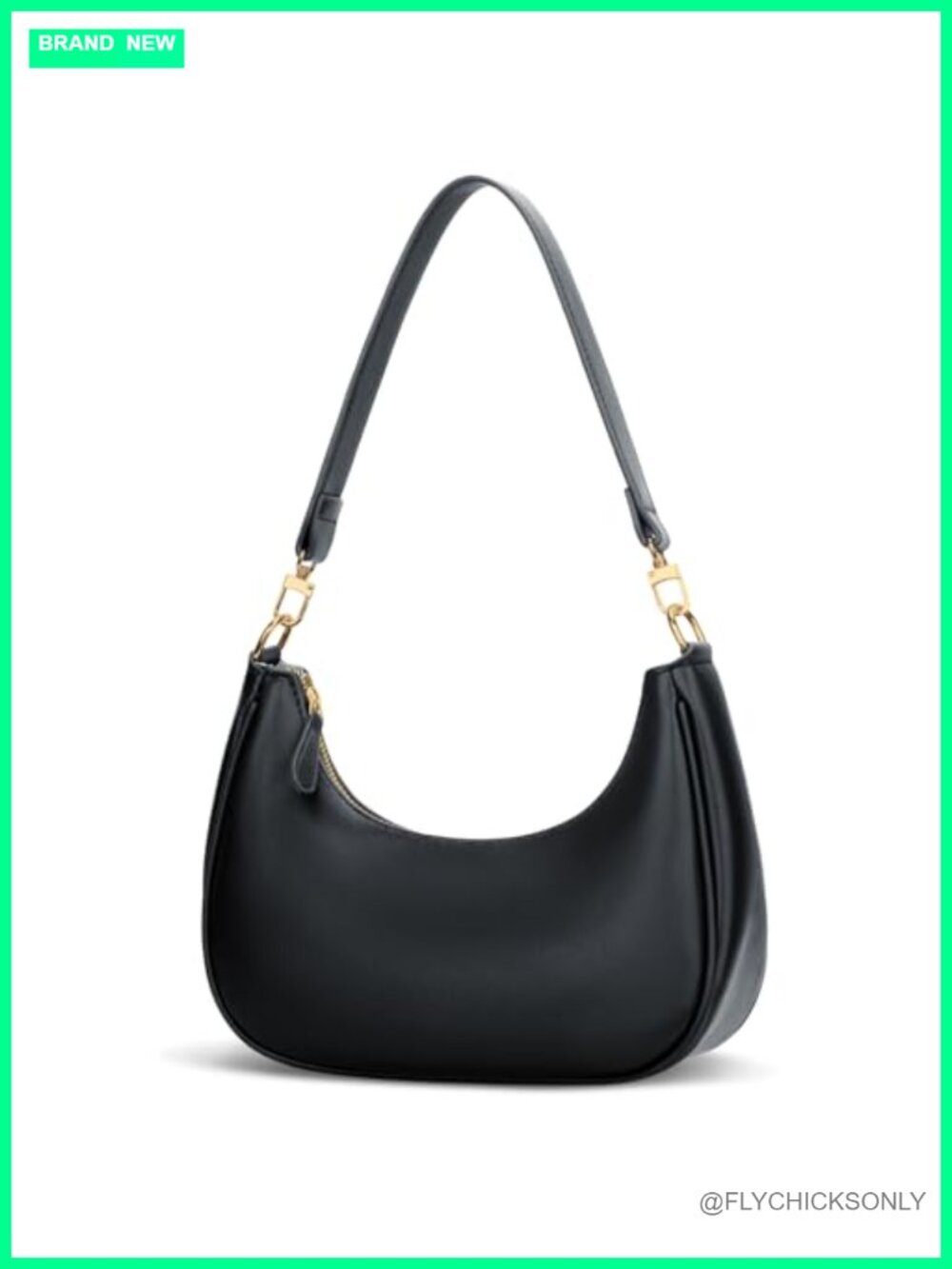 Faux Leather Small Shoulder Bag Mini Hobo Handbag Detachable Chain